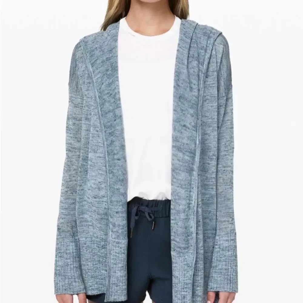 Lululemon Calm and Collected Wrap Heathered Sailboat Blue Size Medium